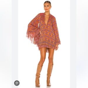 Free People Orange and Purple Tunic